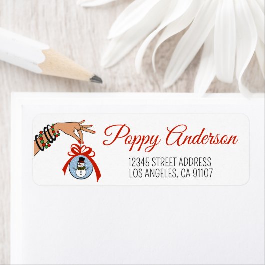 Fancy kerstversiering etiket (Insitu)