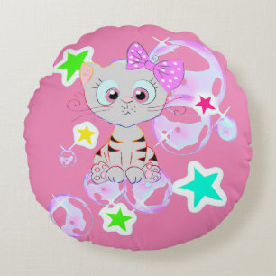 Fancy Kitten - Rond Kussen
