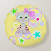 Fancy Kitten - Rond Kussen (Achterkant)