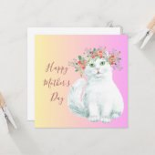 Fancy Kitty carte de la fête des mères (Devant/Arrière en situation)