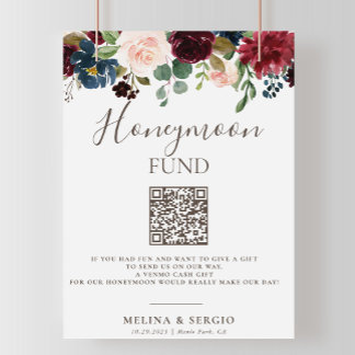 Fancy Klassiek Flowers Wedding Honeymoon Fonds Poster
