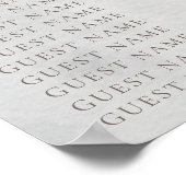 Fancy Klassieke Roos Flowers Wedding Seating Chart Poster (Hoek)