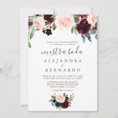 Fancy Klassieke Rozen Nuestra Boda Uitnodiging (Voorkant)