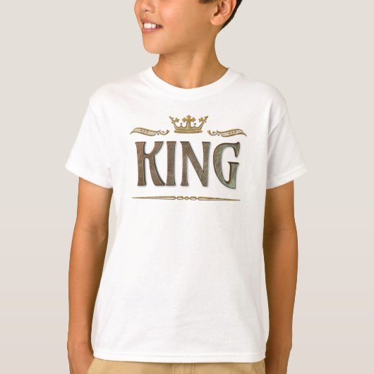 Fancy koning Lettering - Grote middeleeuwse konink T-shirt (Voorkant)