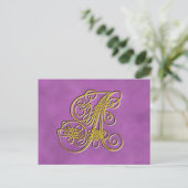 Fancy koninklijk monogram letter A Briefkaart (Staand voorkant)