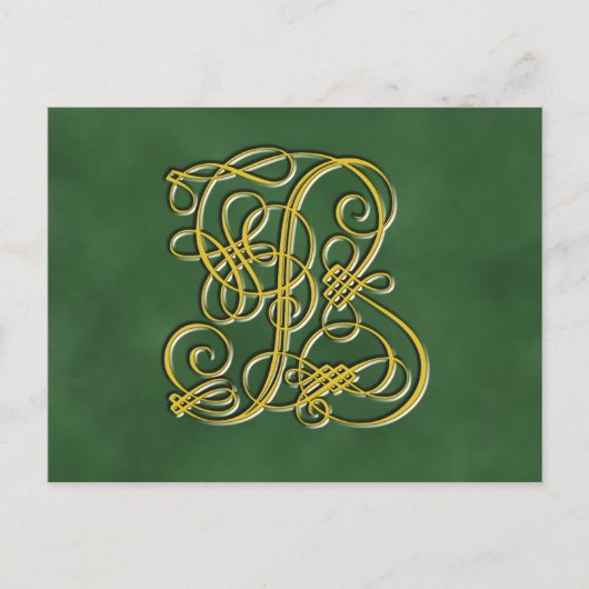 Fancy koninklijk monogram letter b briefkaart (Voorkant)