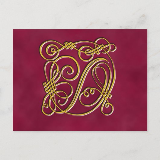 Fancy koninklijk monogram letter D Briefkaart (Voorkant)