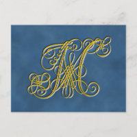 Fancy koninklijk monogram letter M