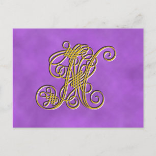 Fancy koninklijke monogram letter N Briefkaart
