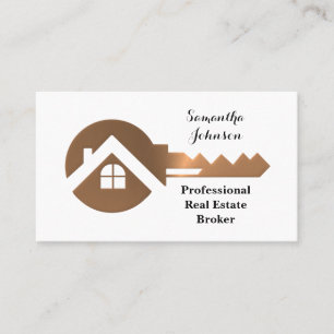 Fancy kopersleutel Real Estate Broker Visitekaartj Visitekaartje