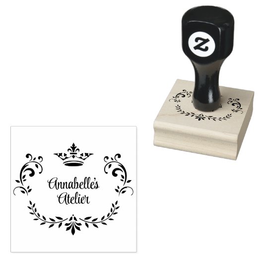 Fancy kroonkrans productstempel rubberstempel (Gestempeld)