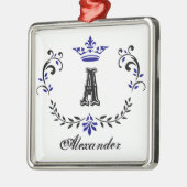 Fancy kroonmonogram A Metalen Ornament (Links)