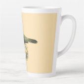 Fancy kroonvogel op strand latte mok (Rechts)