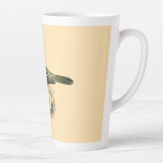 Fancy kroonvogel op strand latte mok (Rechts)