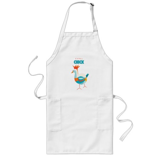 Fancy kuiken lang schort (Voorkant)