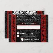 Fancy Lace Sugar Skull-dag van de dode RSVP in roo (Voorkant / Achterkant)