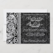 Fancy Lace Sugar Skull Day of the Dead Invitation (Devant)