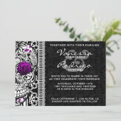 Fancy Lace Sugar Skull Day of the Dead Invitation (Debout devant)