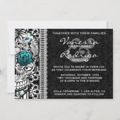 Fancy Lace Sugar Skull Day of the Dead Invitation (Devant)