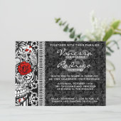 Fancy Lace Sugar Skull Day of the Dead Invitation (Debout devant)