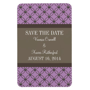Fancy Lattice Save the Date Magnet, Violet Magneet