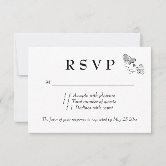 Fancy lente bruiloft RSVP reactie kaarten (Voorkant)