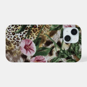 Fancy Leopard Print iPhone Case iPhone 15 Hoesje (Achterkant horizontaal)
