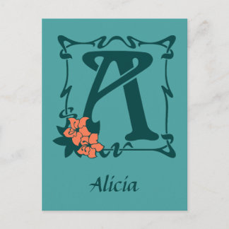 Fancy letter A Briefkaart