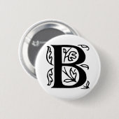 Fancy letter B Ronde Button 5,7 Cm (Voorkant /achterkant)