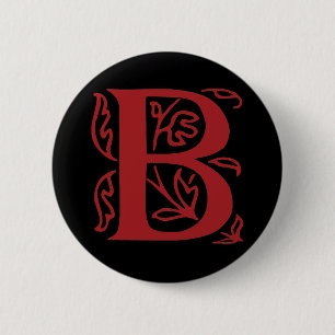 Fancy letter B Ronde Button 5,7 Cm