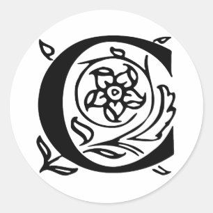 Fancy letter C Ronde Sticker