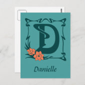 Fancy letter D Briefkaart (Voorkant / Achterkant)