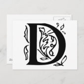 Fancy letter D Briefkaart (Voorkant / Achterkant)