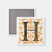Fancy  letter H — Magnet Magneet (Voorkant / Achterkant)