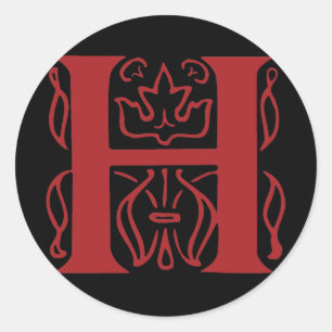 Fancy letter H Ronde Sticker