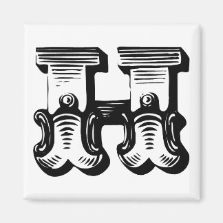 Fancy letter H vierkante magneet