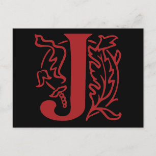 Fancy letter J Briefkaart