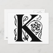 Fancy letter K Briefkaart (Voorkant / Achterkant)