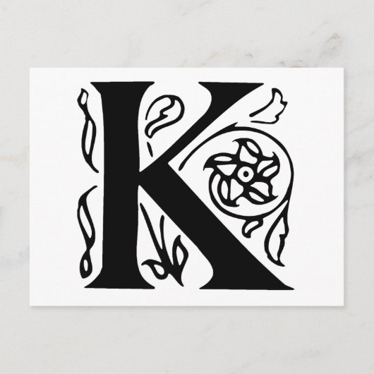 Fancy letter K Briefkaart (Voorkant)