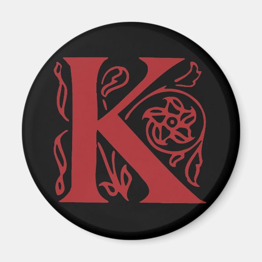 Fancy letter K Magneet (Voorkant)
