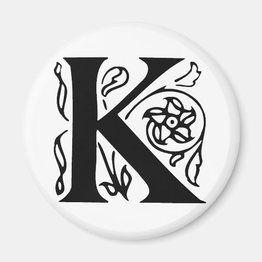 Fancy letter K Magneet (Voorkant)