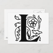 Fancy letter L Briefkaart (Voorkant / Achterkant)