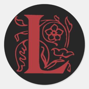 Fancy letter L Ronde Sticker