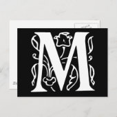 Fancy letter M Briefkaart (Voorkant / Achterkant)