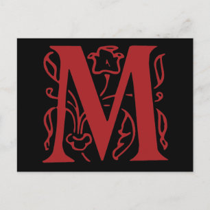 Fancy letter M Briefkaart