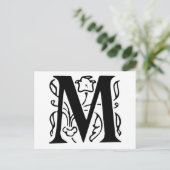 Fancy letter M Briefkaart (Staand voorkant)