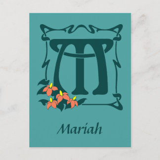 Fancy letter M Briefkaart