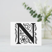 Fancy letter N Briefkaart (Staand voorkant)