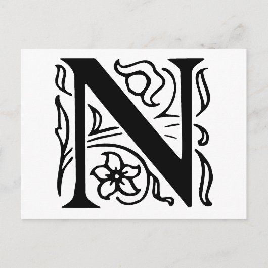 Fancy letter N Briefkaart (Voorkant)