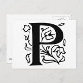 Fancy letter P Briefkaart (Voorkant / Achterkant)